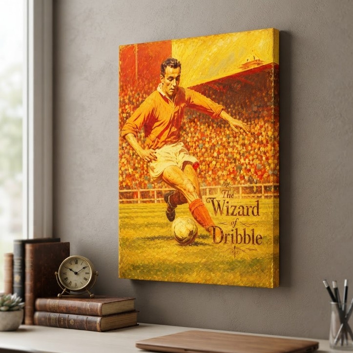 Thewizardofdribbleblackpoolmatthewsinspiredvintagefootballcanvaswallart 1787068529086