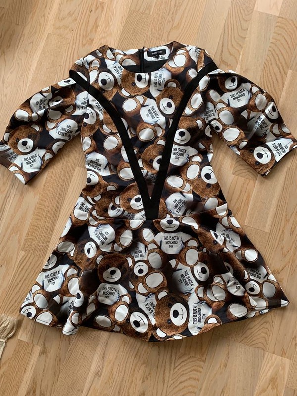 Mochino style dress with bears