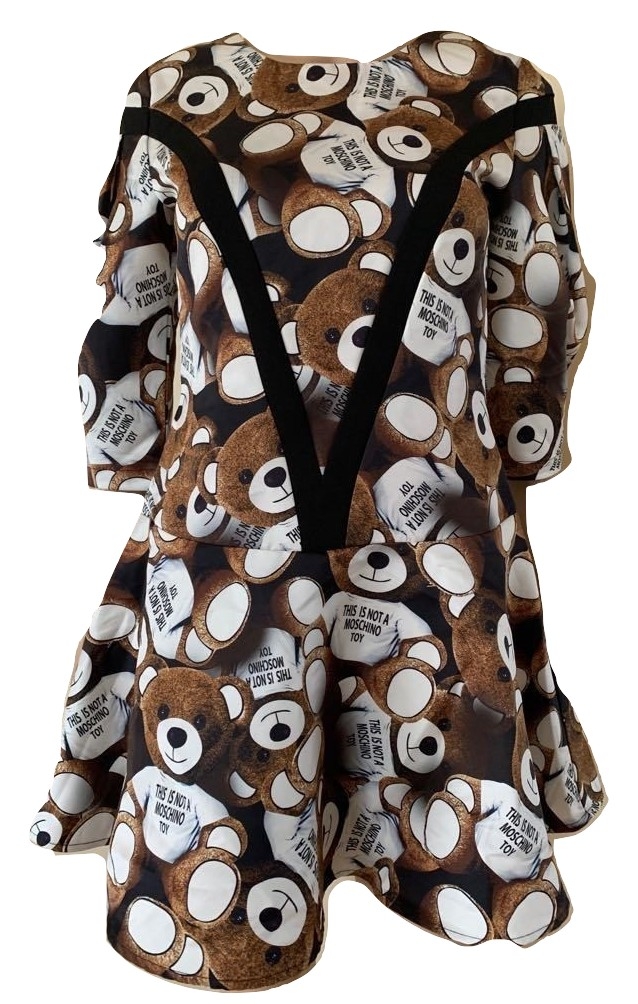 Mochino style dress with bears