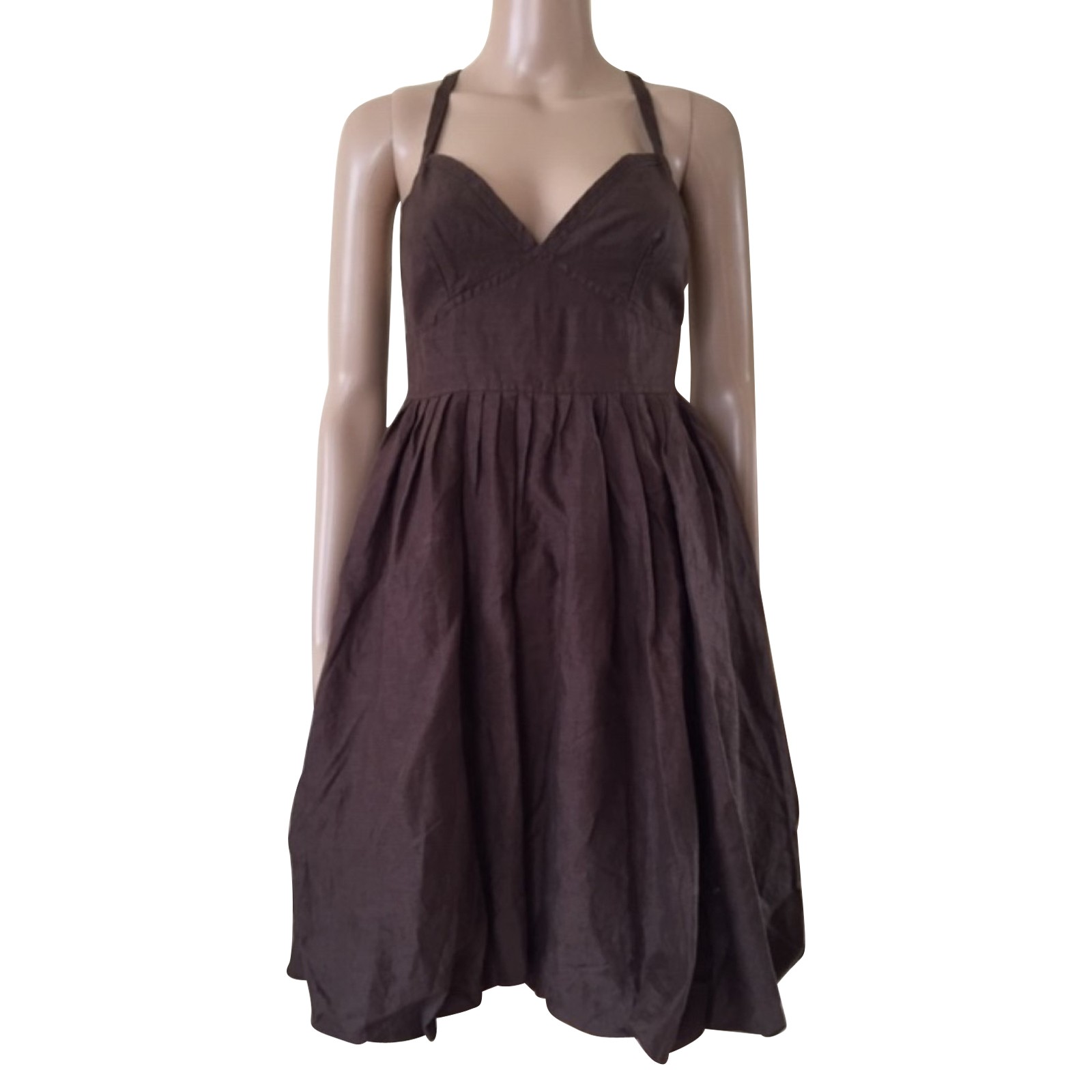 Stefanel linen brown dress