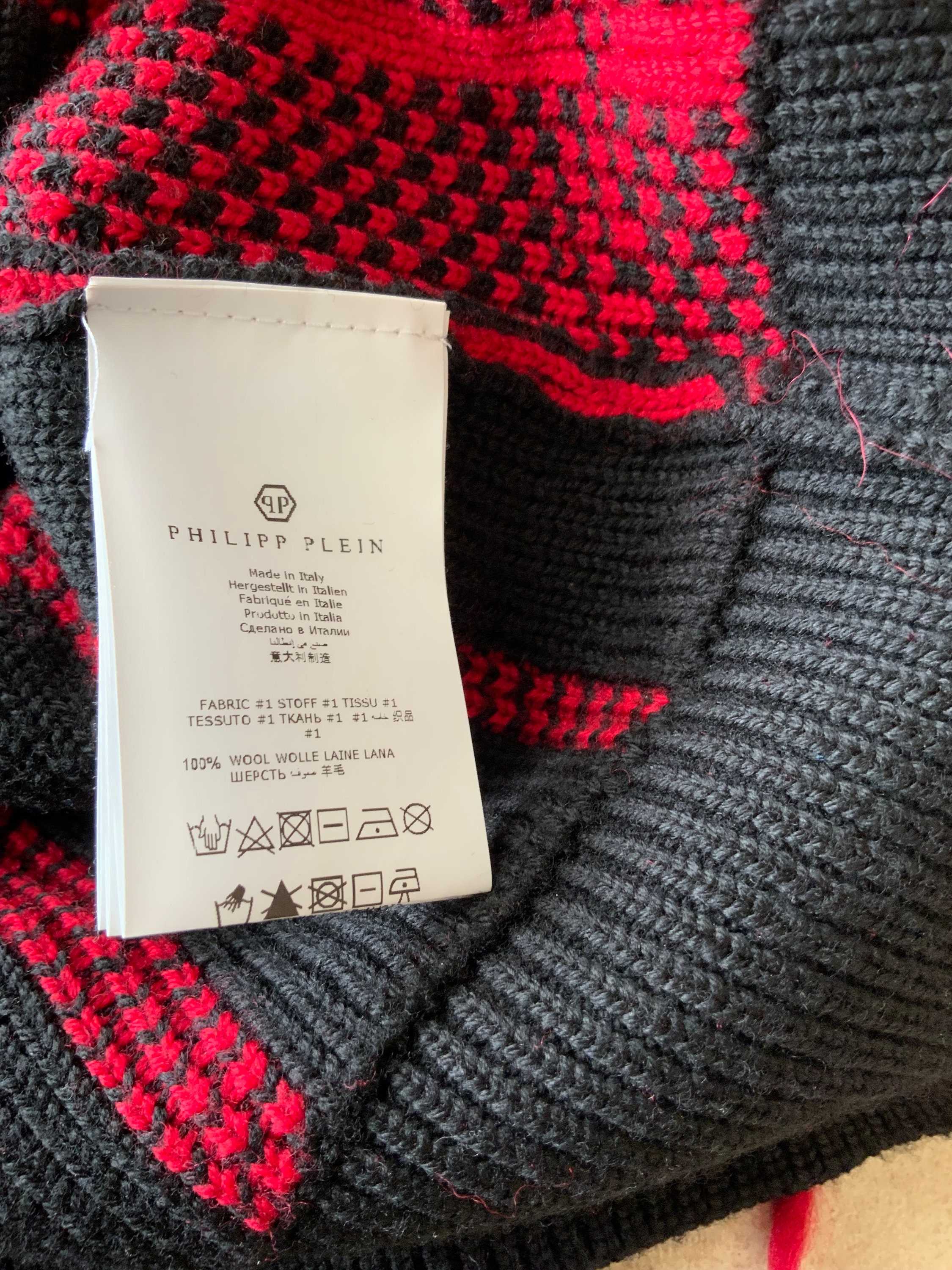 Philipp Plein tartan sweater , handmade embllished