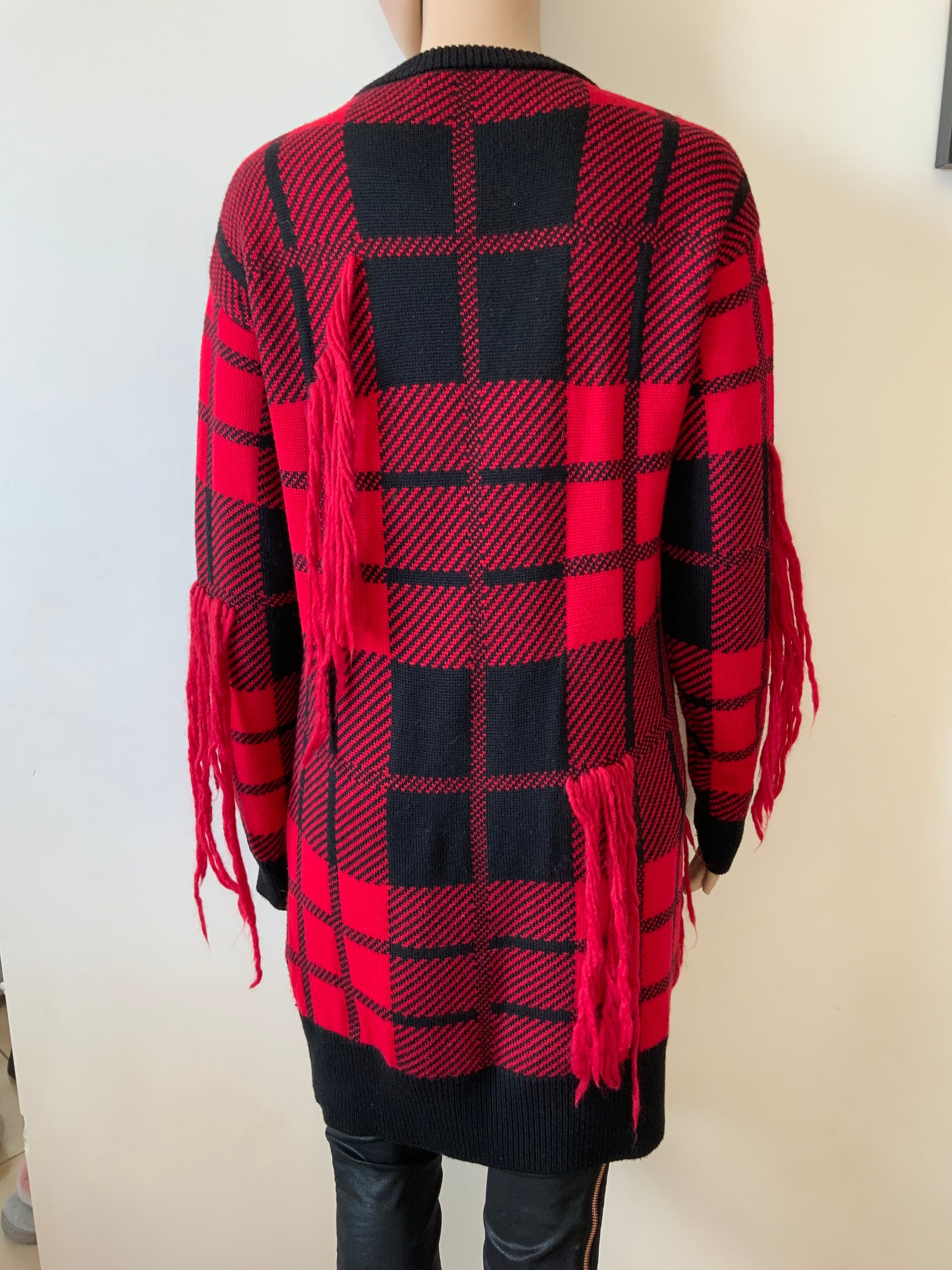 Philipp Plein tartan sweater , handmade embllished