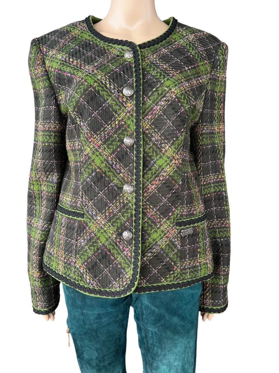 Perry tartan wool blazer, D42, IT48