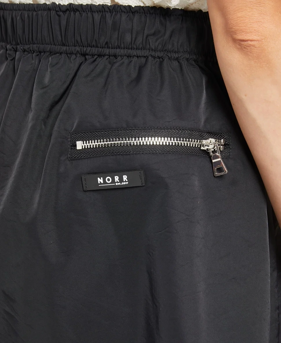 Norr  black mini nylon skirt, S