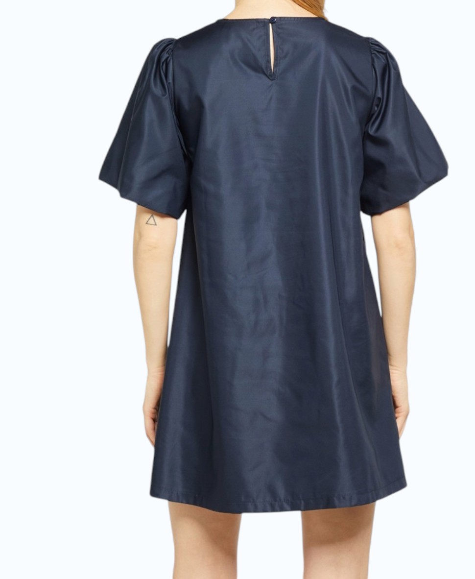 Vila mini blue dress with puffed sleeves.