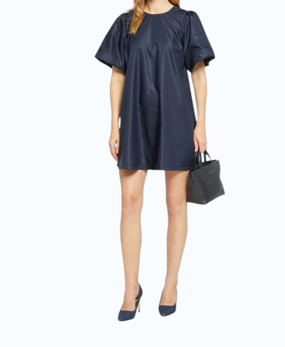 Vila mini blue dress with puffed sleeves.
