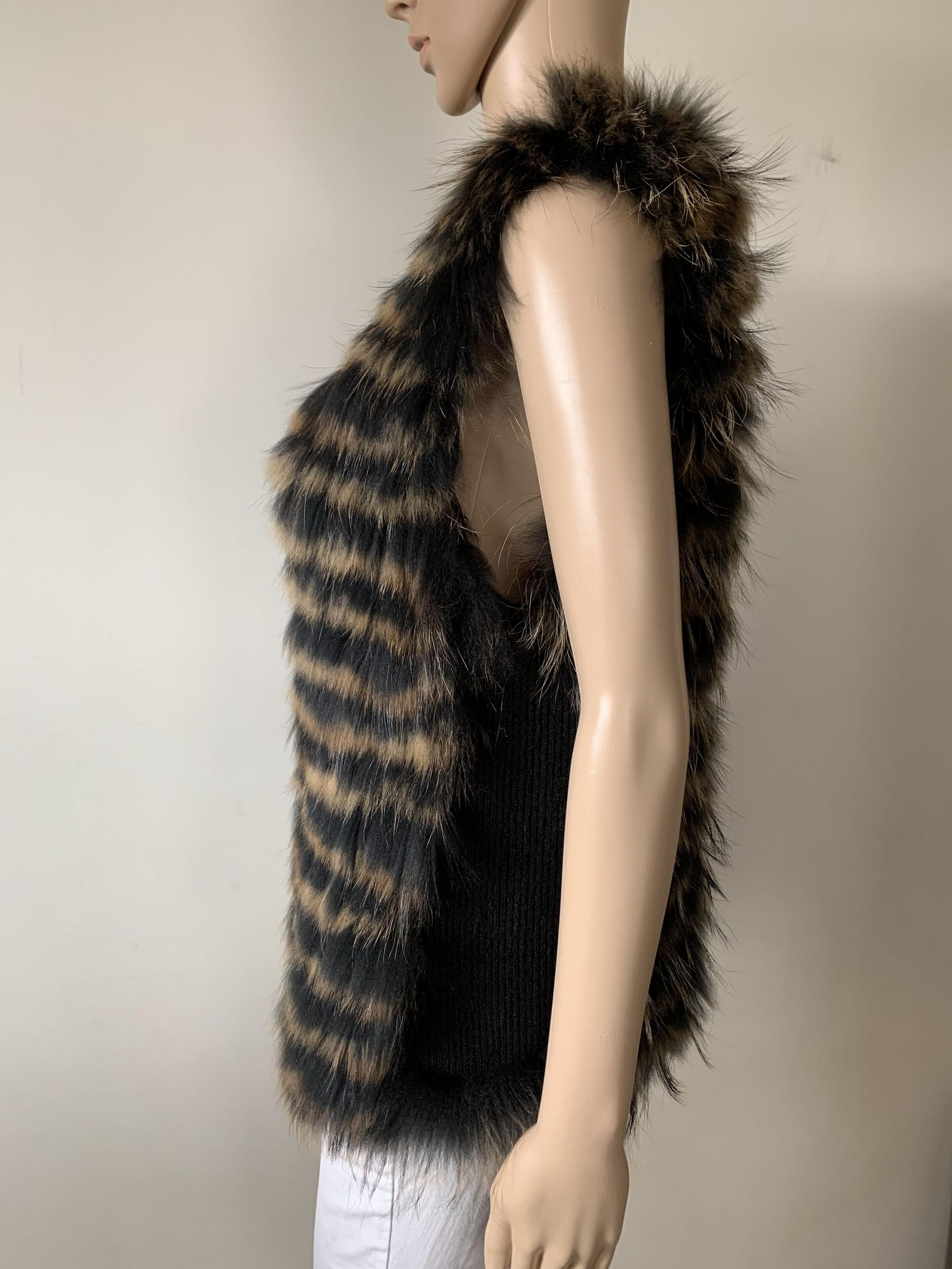 Liu Jo raccoon fur vest w62056