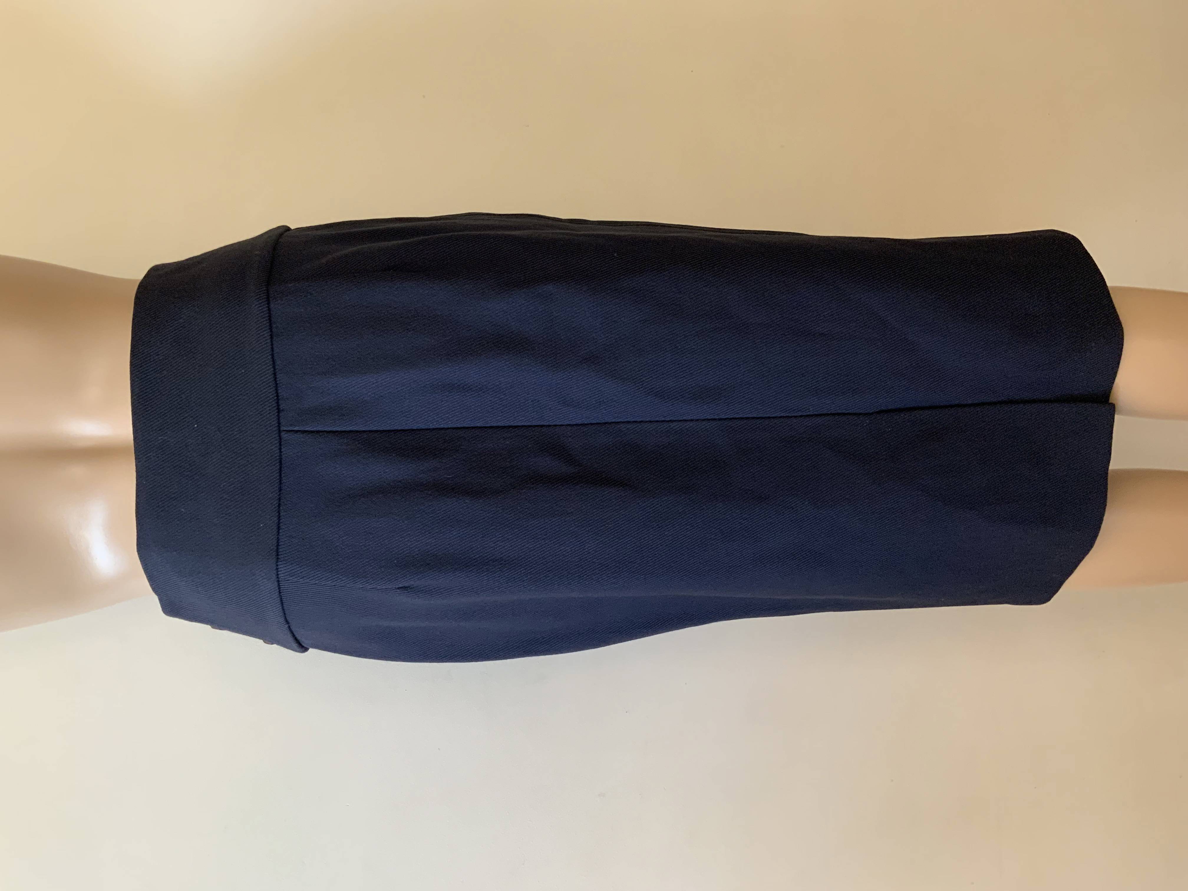 Ralph Lauren wool blue midi skirt