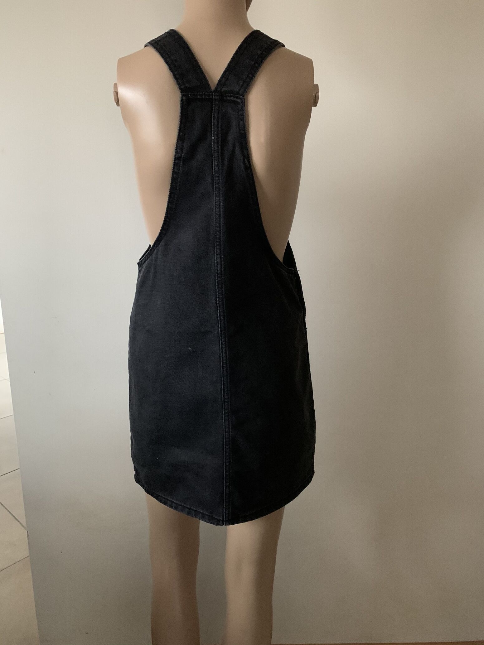 Denim black dungaree dress