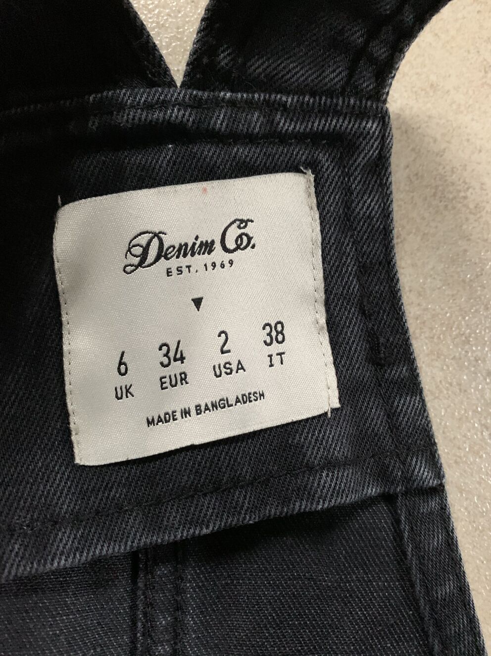 Denim black dungaree dress