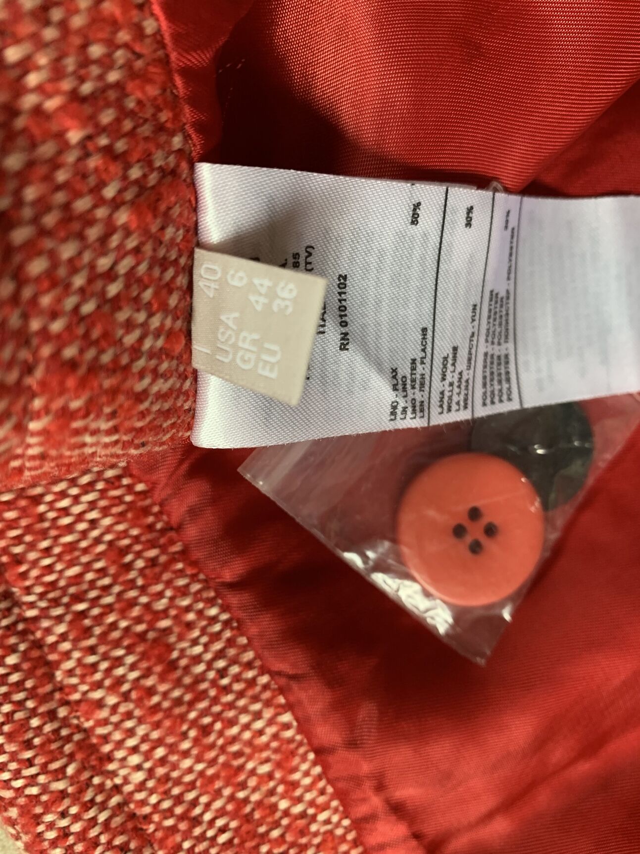 Stefanel new red wool skirt