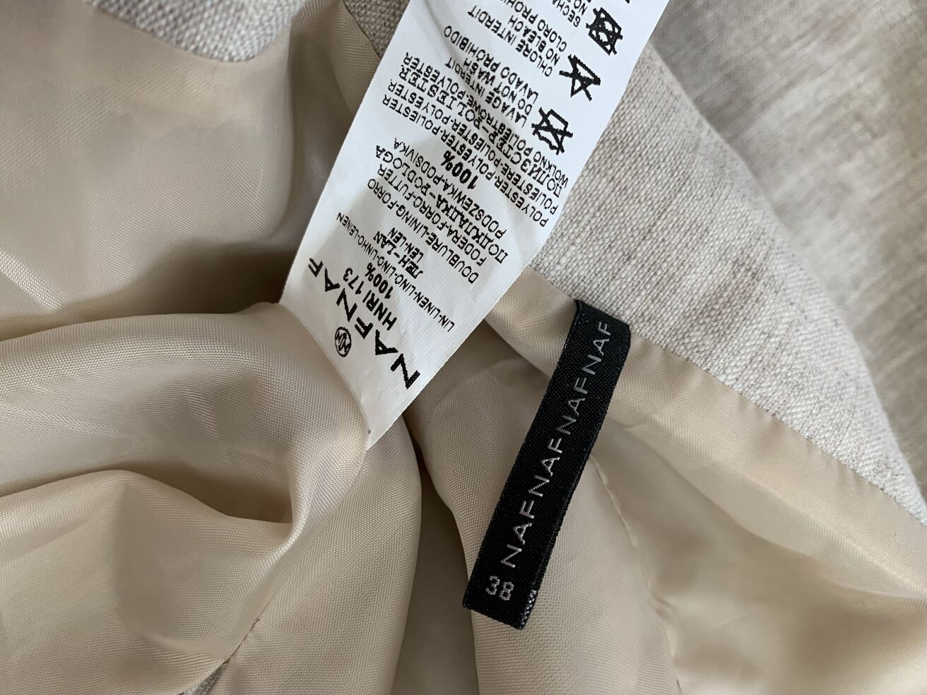 Naf Naf linen beiger dress