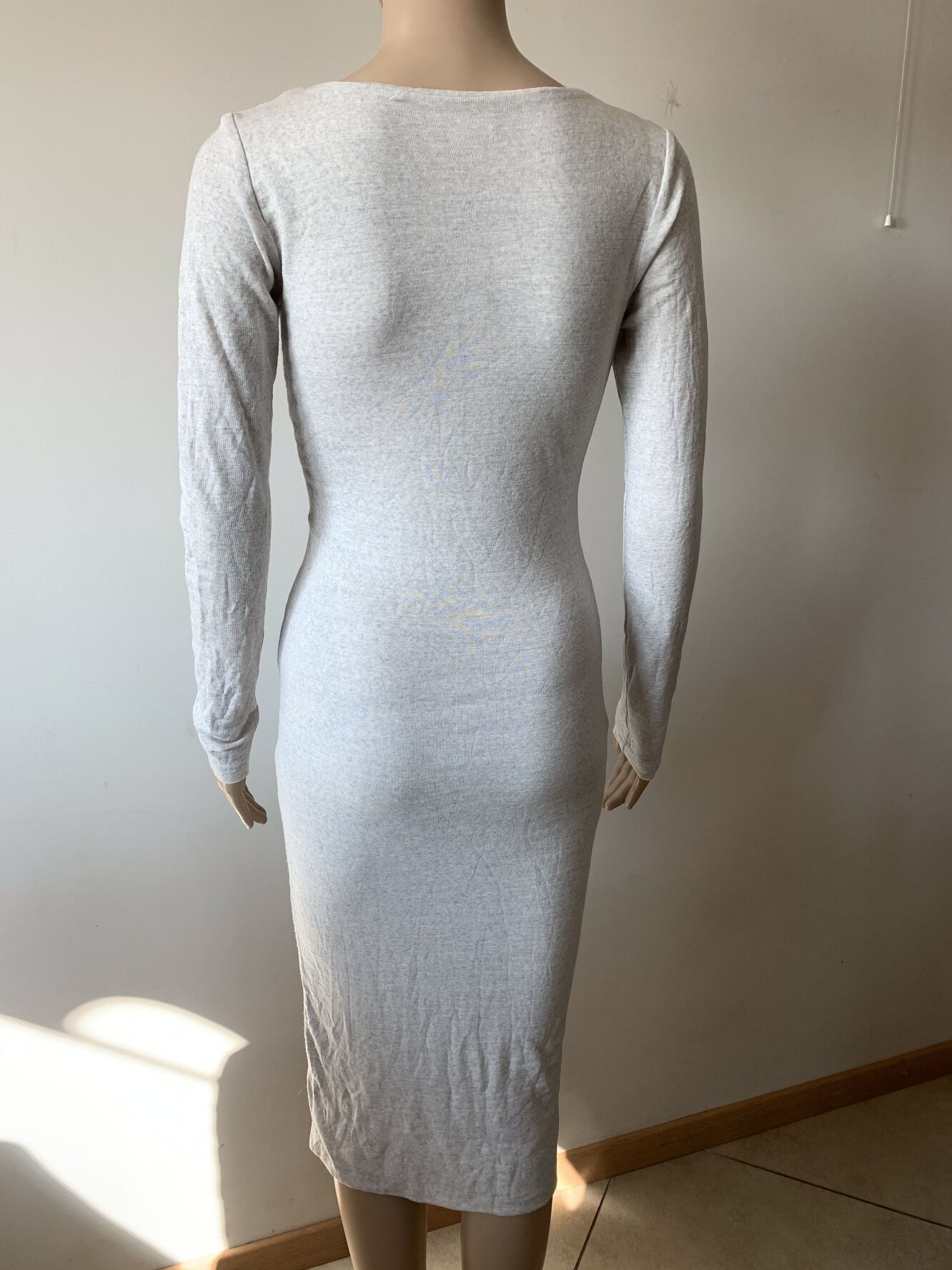 Merino wool gray sexy dress