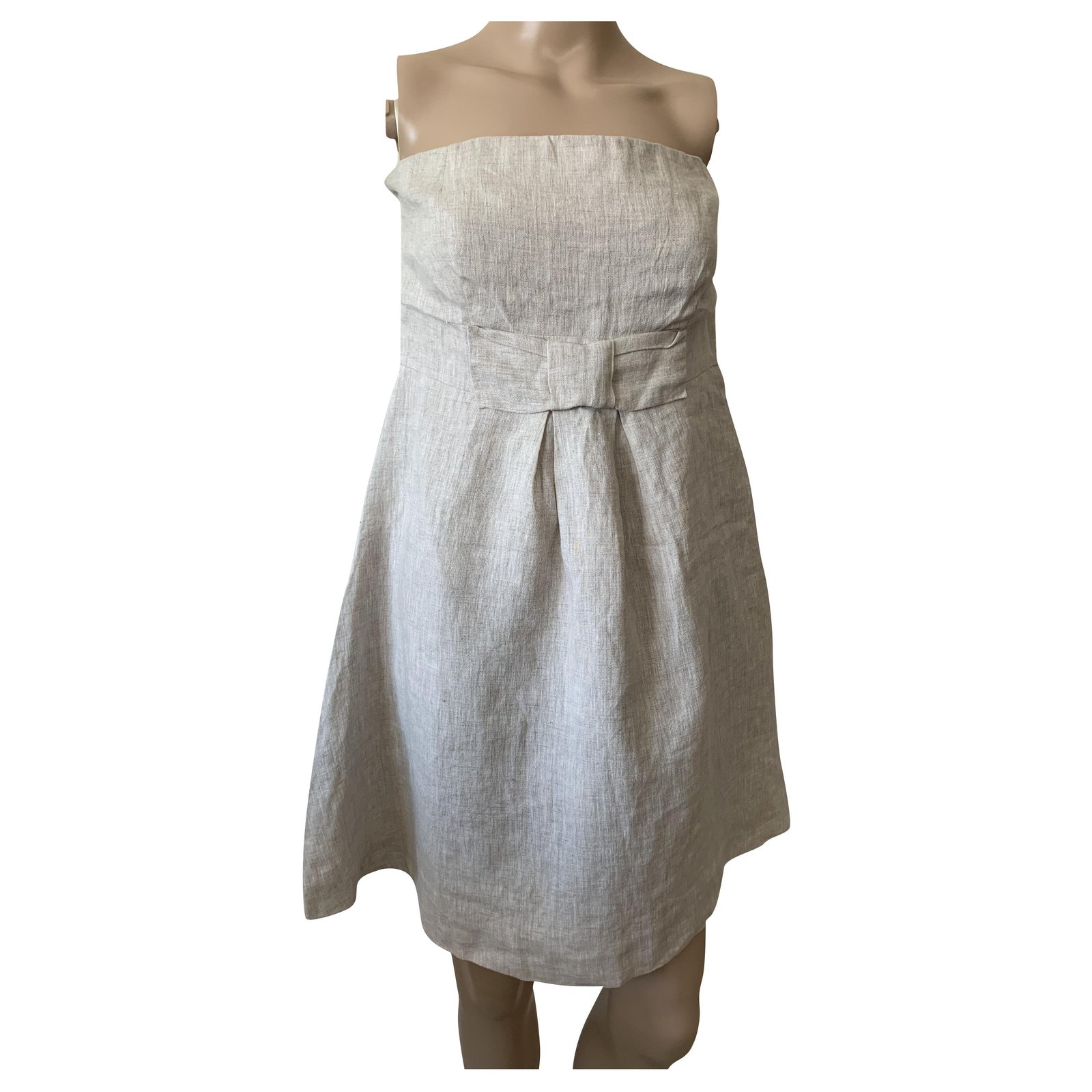 Naf Naf linen beiger dress