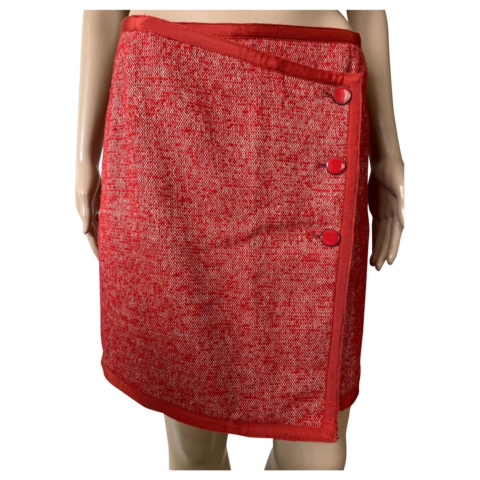 Stefanel new red wool skirt