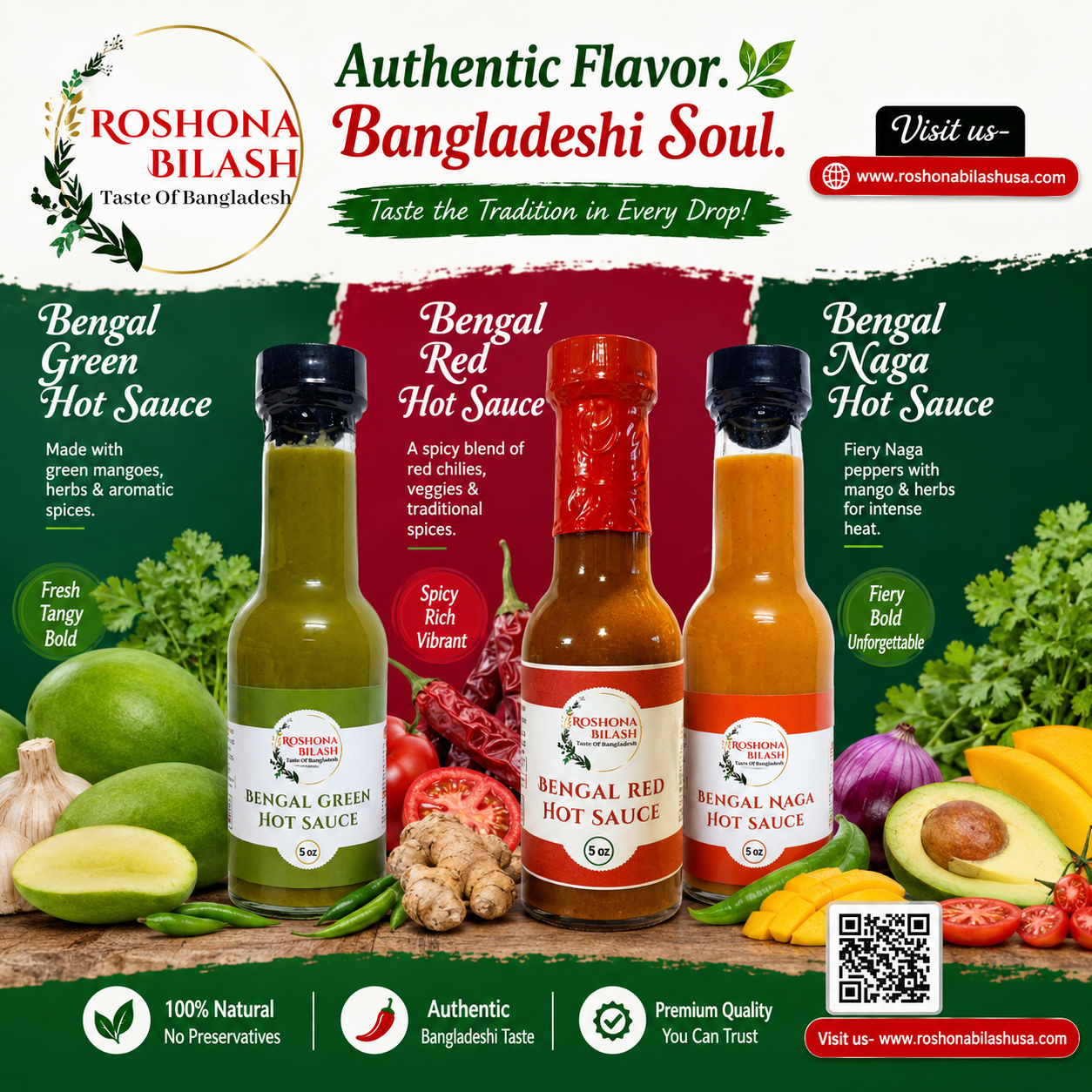 Bengal Hot Sauce Variety Packs (3)