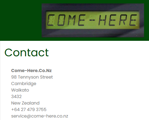Contact Us come-here.co.nz