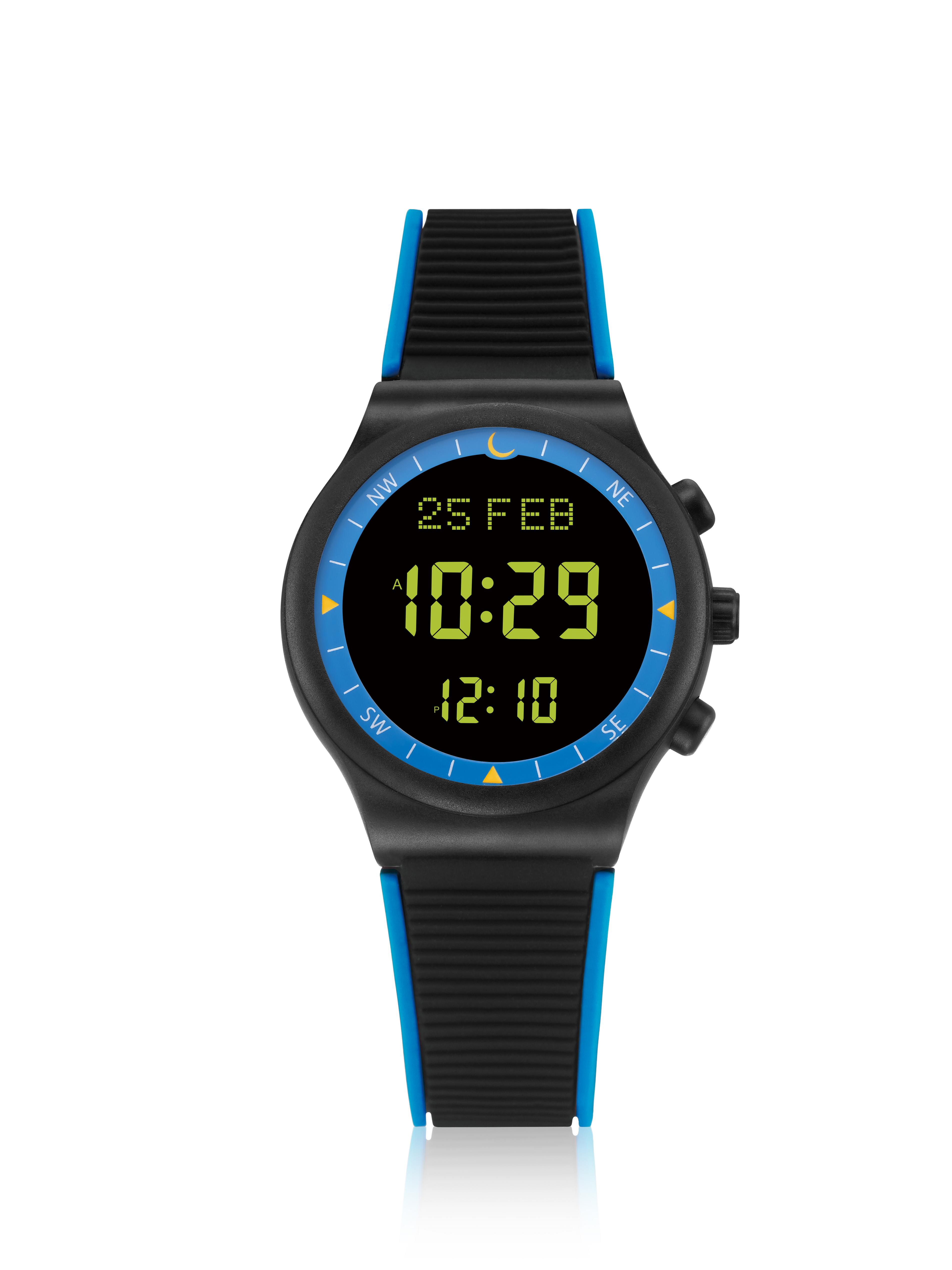 AL-Sahar Sport Azan Watch Black-Blue Color