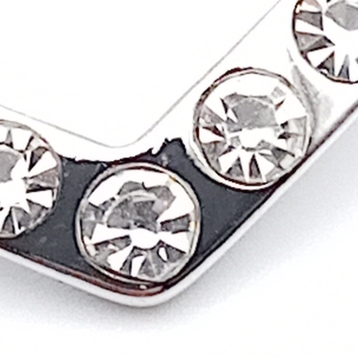 Diamante Heart Scarf Ring (Silver)