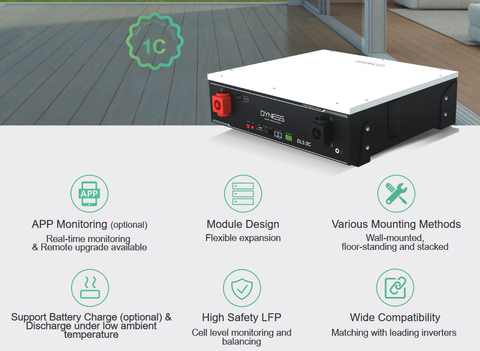 Dyness DL5.0C Lithium Battery - 51V 5.12KWh 1C