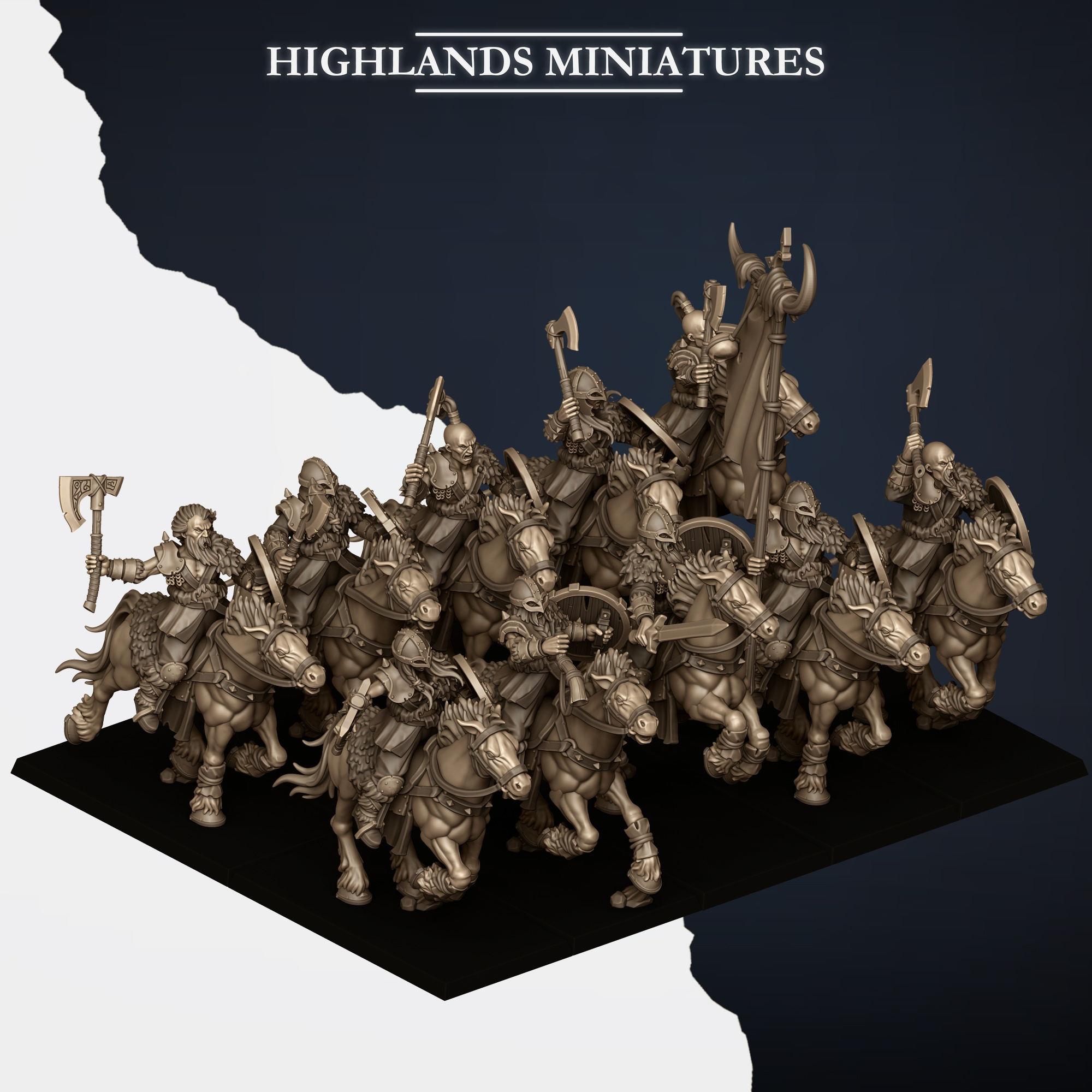 Norse Mounted man Cavalry Unit - 25mm to 32mm