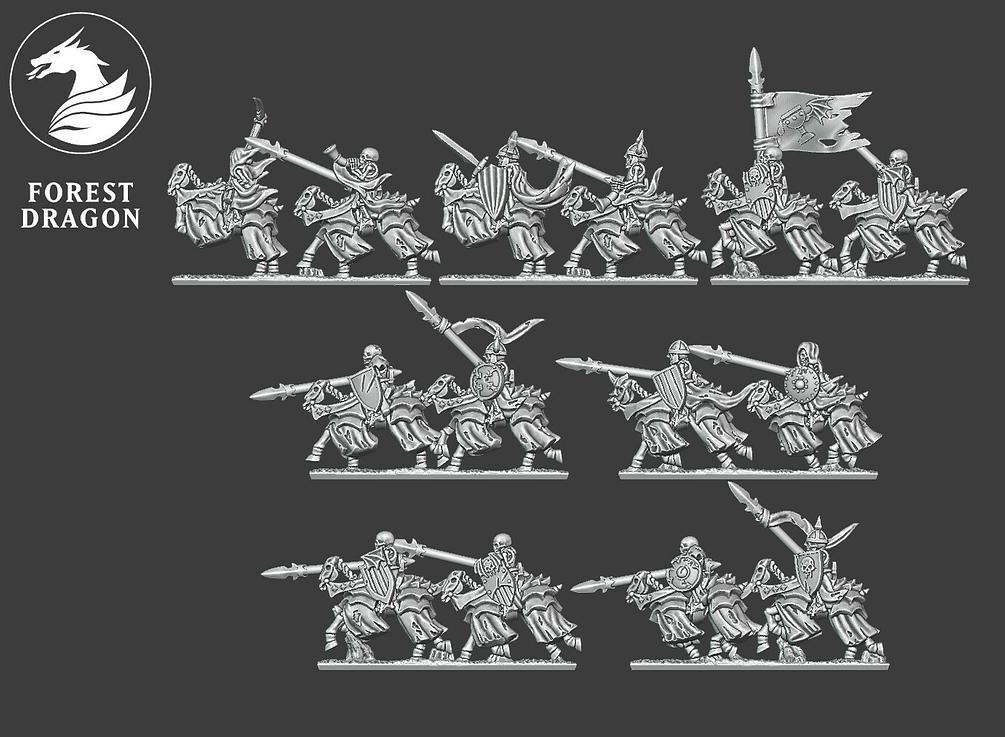 Skeleton Knight Regiment - 10mm Vampire Counts - Forest Dragon - Warmaster