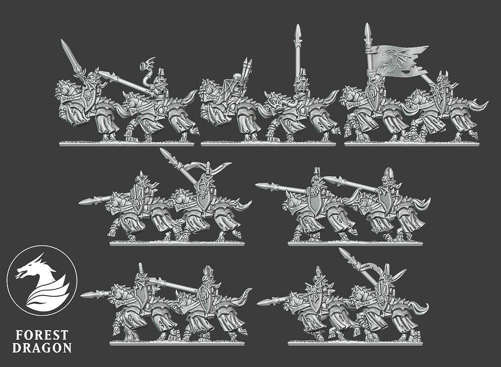 Vampire Knight Regiment - 10mm Vampire Counts - Forest Dragon - Warmaster