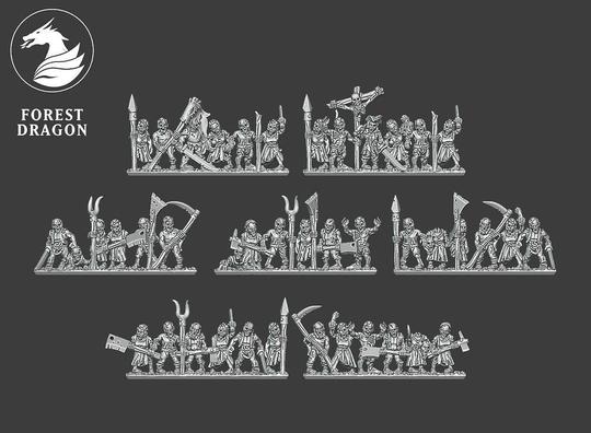 Zombie Regiment- 10mm Vampire Counts - Forest Dragon - Warmaster