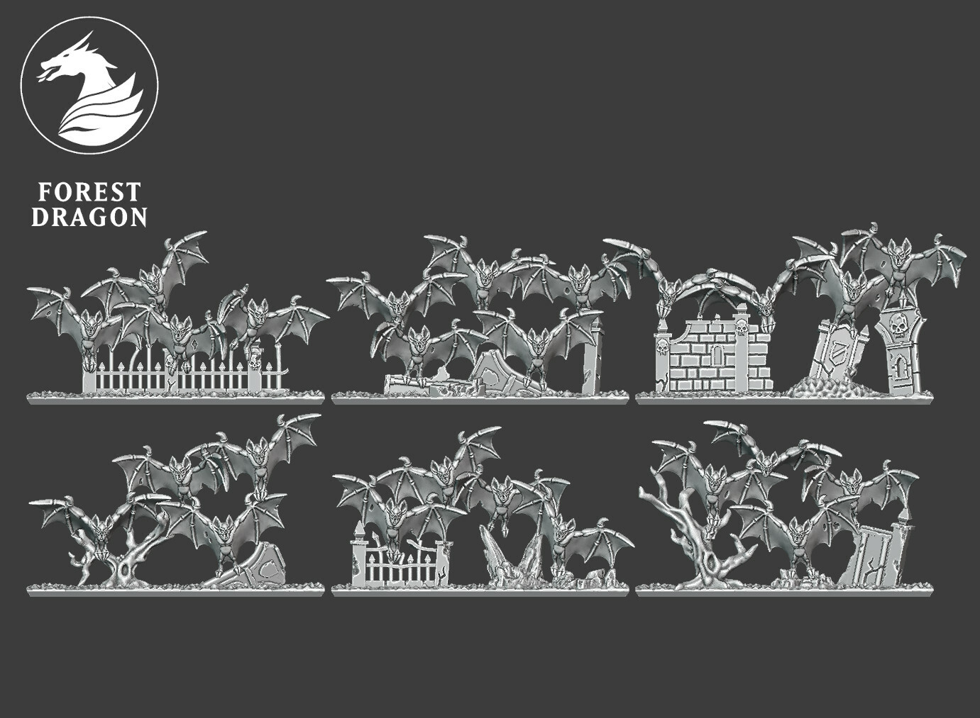 Giant Bats Regiment - 10mm Vampire Counts - Forest Dragon - Warmaster