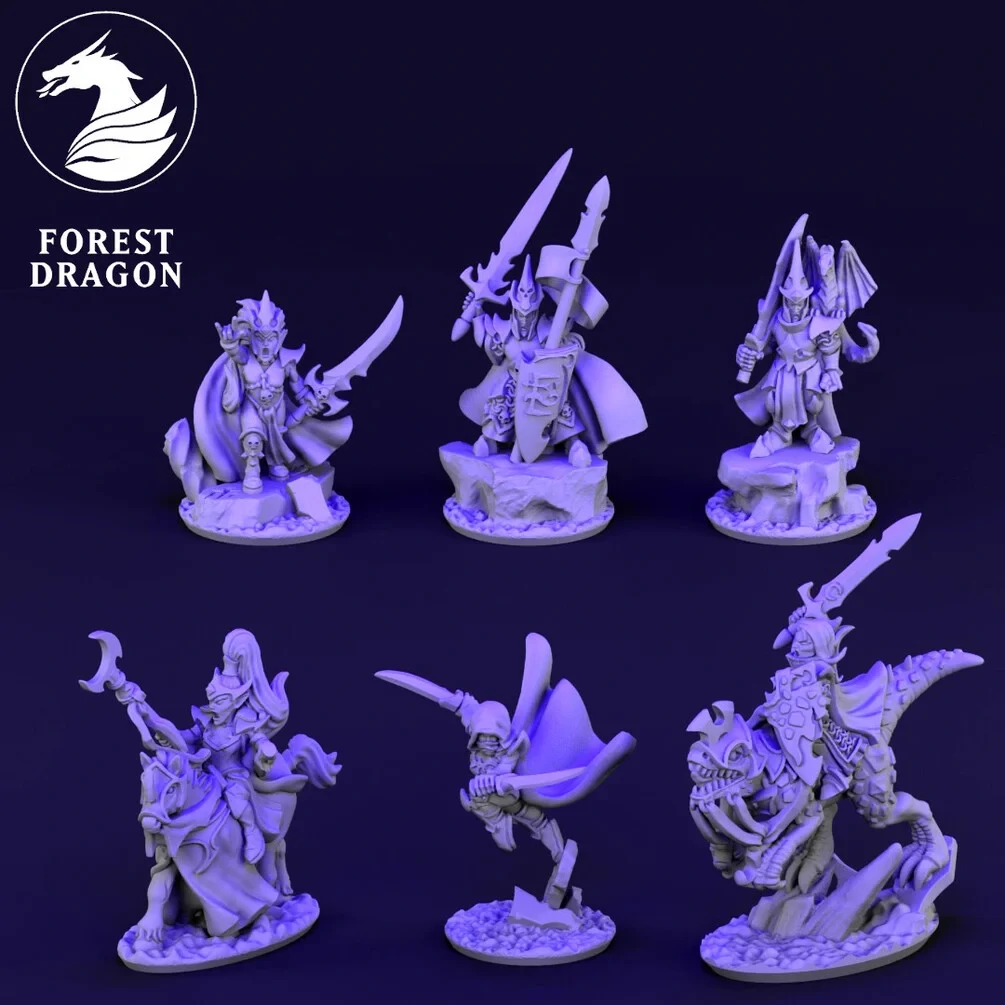Character Pack - Dire Elves - 10mm - Forest Dragon