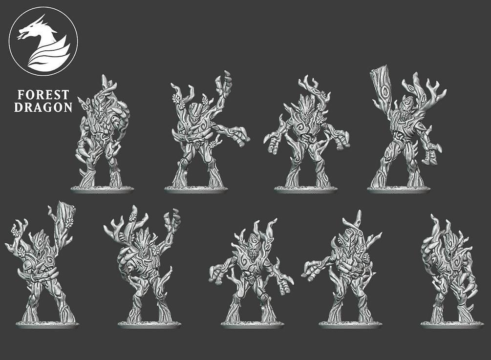 Greater Forest Spirits Unit - 10mm Wood Elves - Forest Dragon - Warmaster
