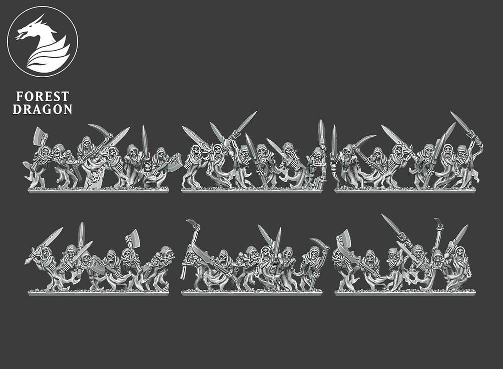 Vengeful Spirits Unit - 10mm Vampire Counts - Forest Dragon - Warmaster