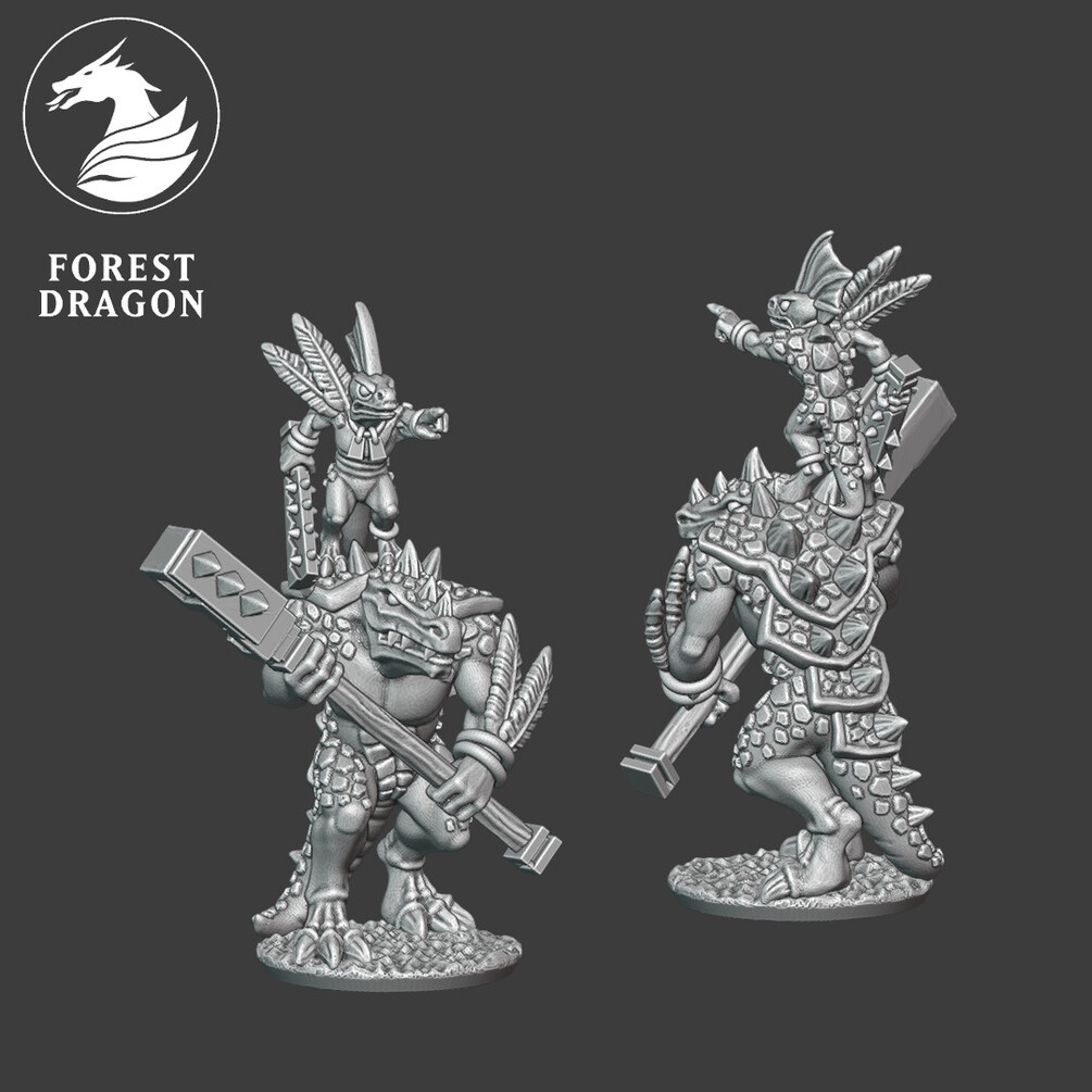 Character Pack - Lizards - 10mm - Forest Dragon