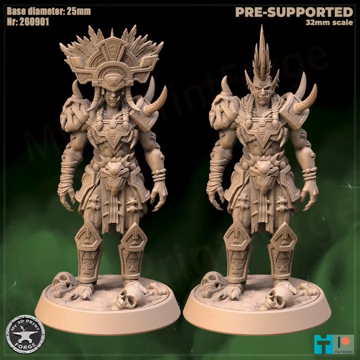 ZulJarra-standing with or without Helm- Amani Trolls 32mm - 260901