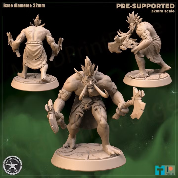 Tribe Troll - Attacking- Amani Trolls 32mm - 260912
