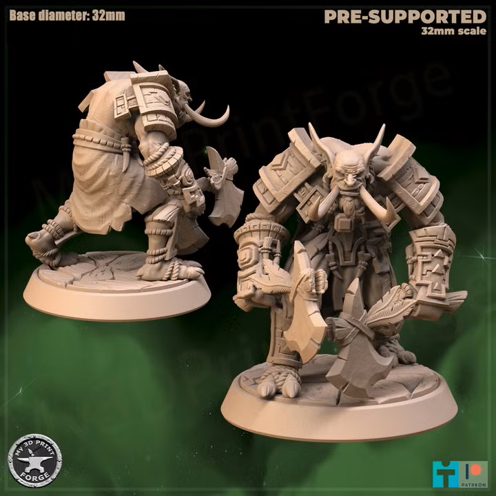 Troll Warrior with Axes - Amani Trolls 32mm - 260914
