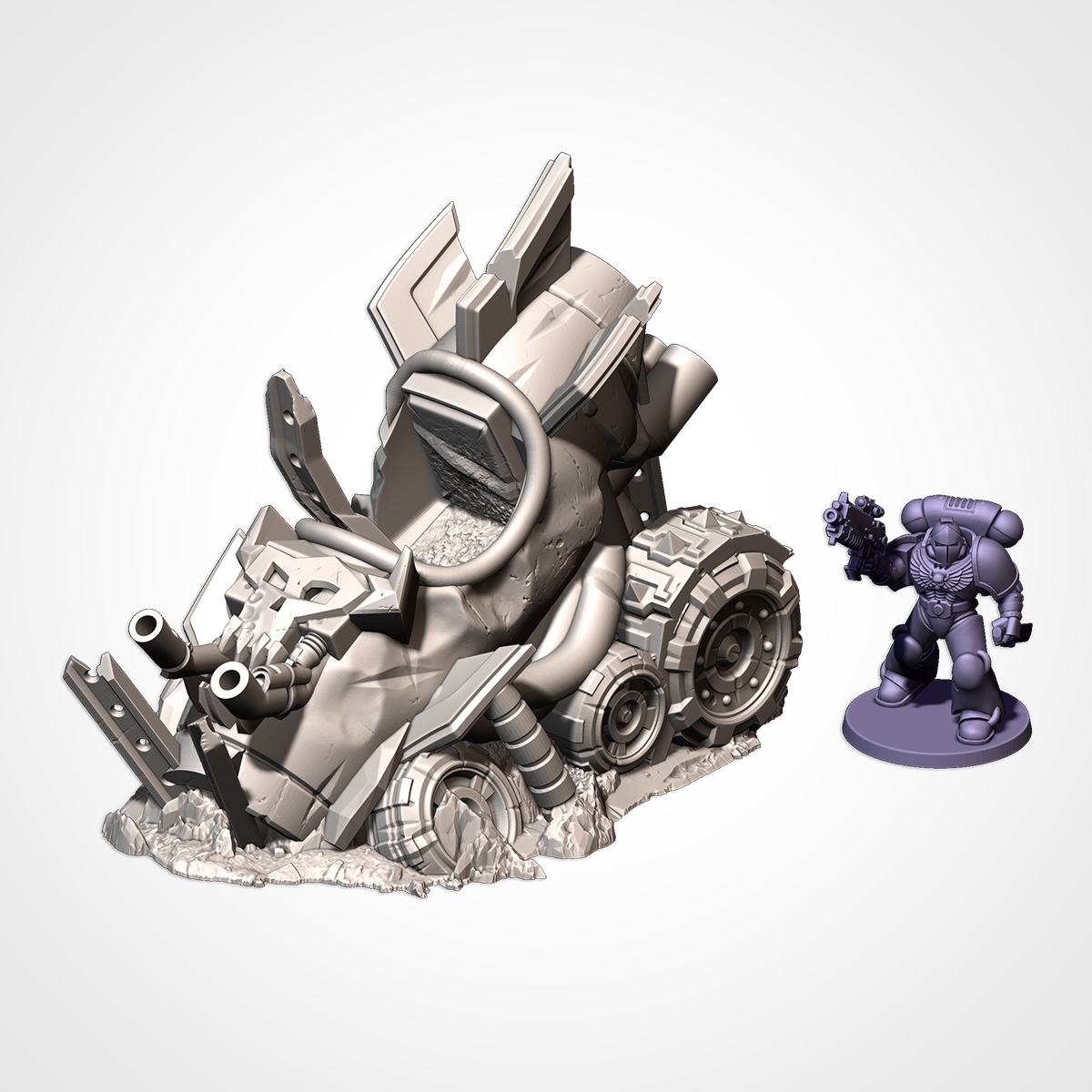 OrK Buggies Destroyed - Sci fi - 28-32mm - Txarli Factory