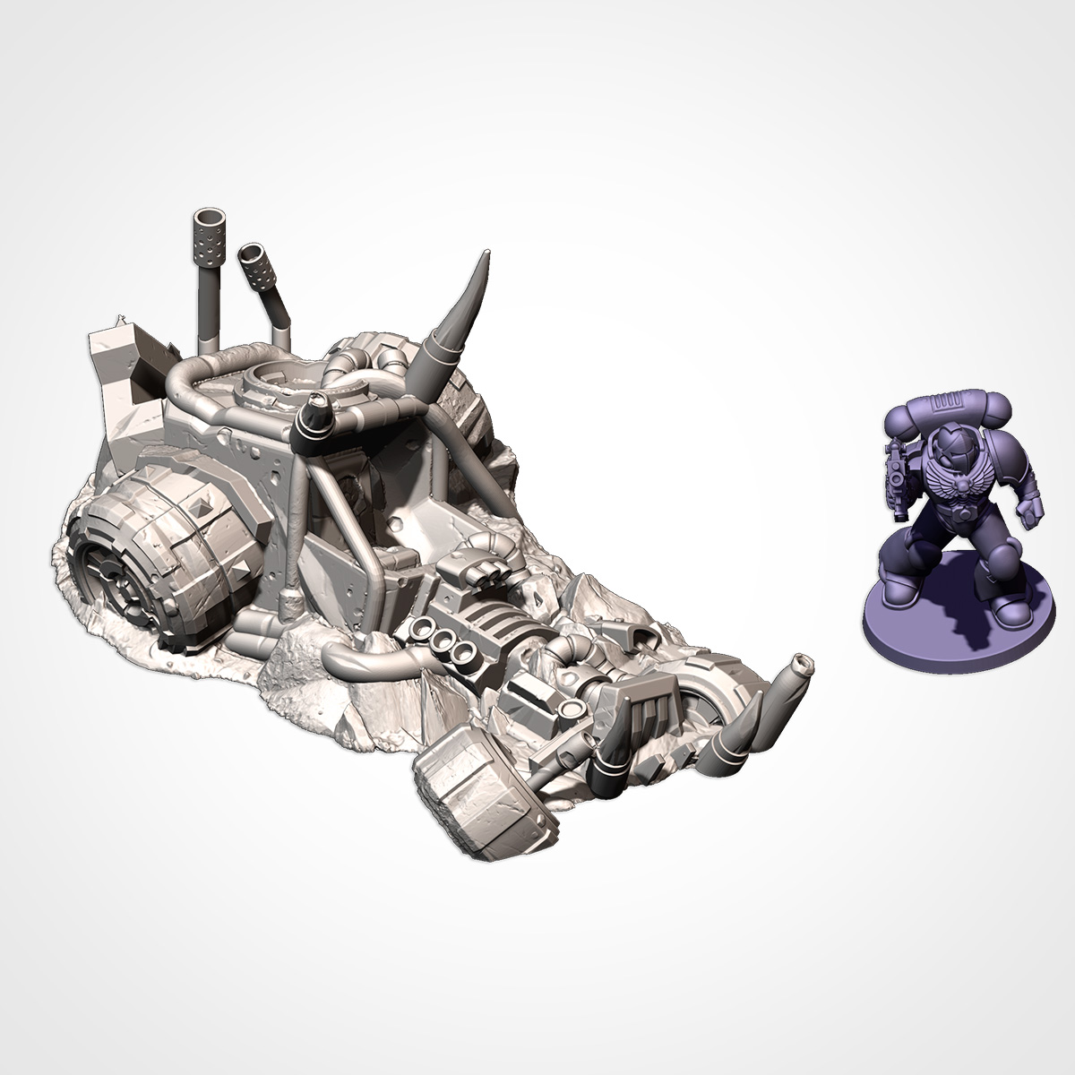 OrK Buggies Destroyed - Sci fi - 28-32mm - Txarli Factory