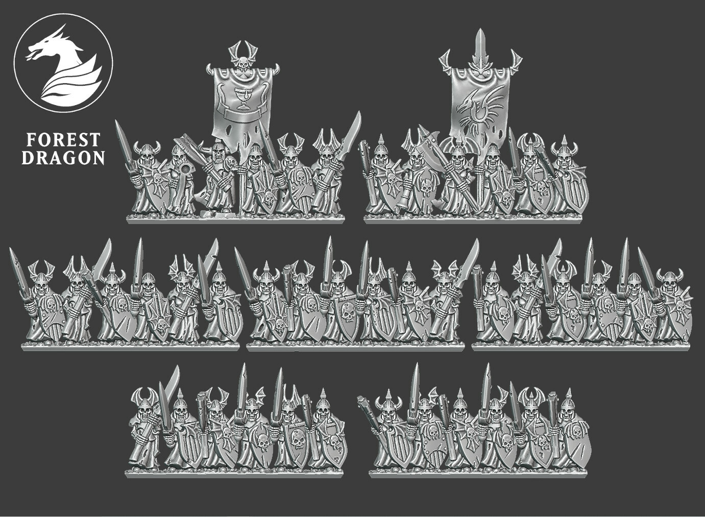 Heavy Skeleton Infantry - 10mm Vampire Counts - Forest Dragon - Warmaster
