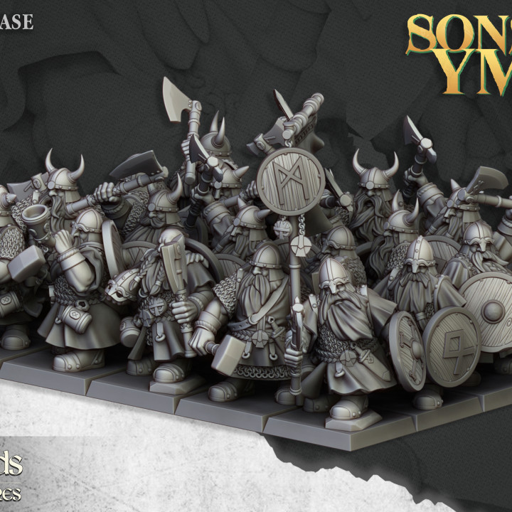 Dwarf Warriors Unit - 25mm to 32mm - Sons of YMIR