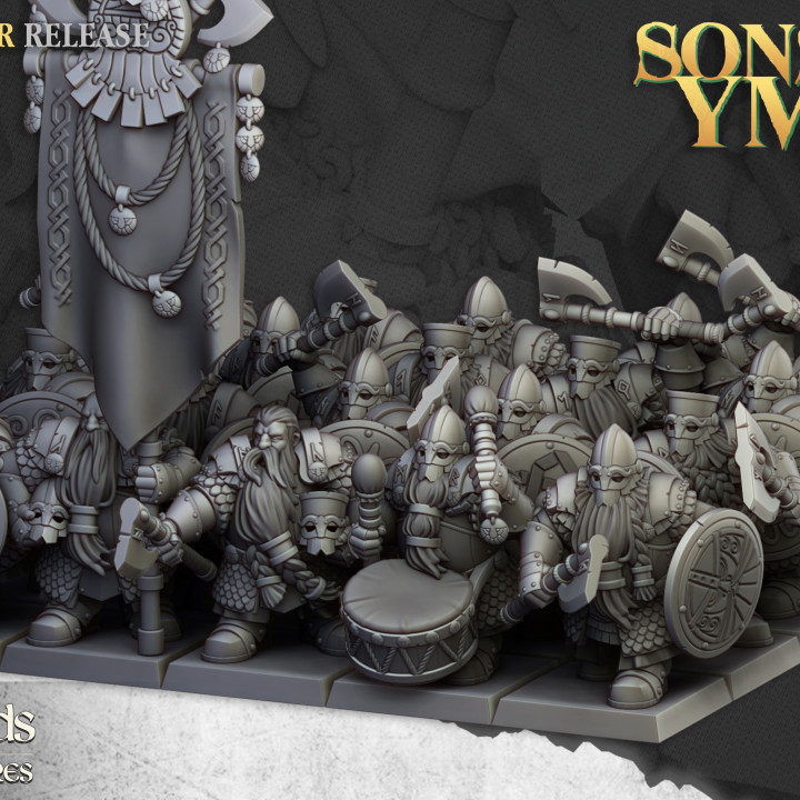 Dwarf Huscarls Unit - 25mm to 32mm - Sons of YMIR