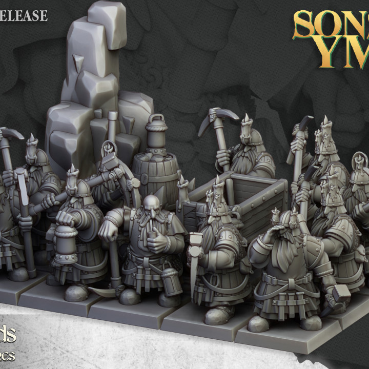 Dwarf Miners Unit - 25mm to 32mm - Sons of YMIR