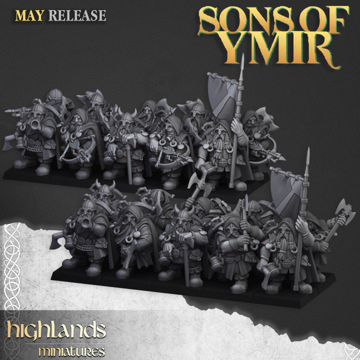 Dwarf Rangers Unit - 25mm to 32mm - Sons of YMIR