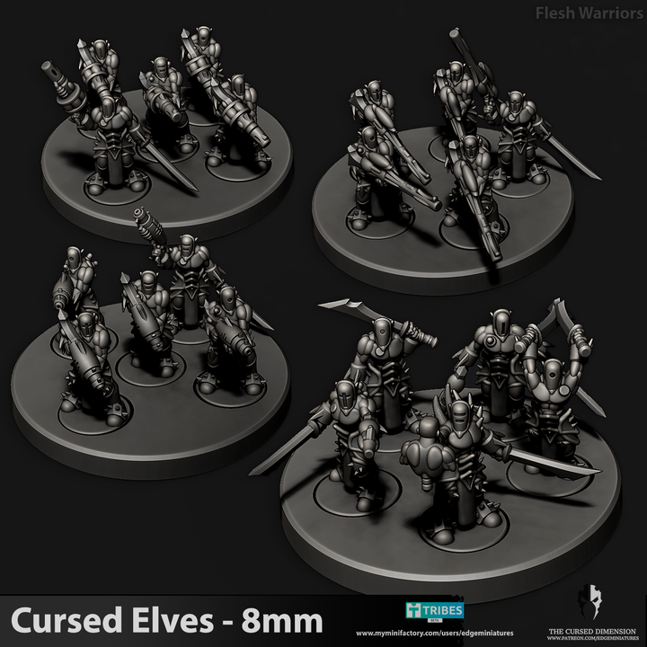 Flesh Warriors 8mm - Cursed Elves