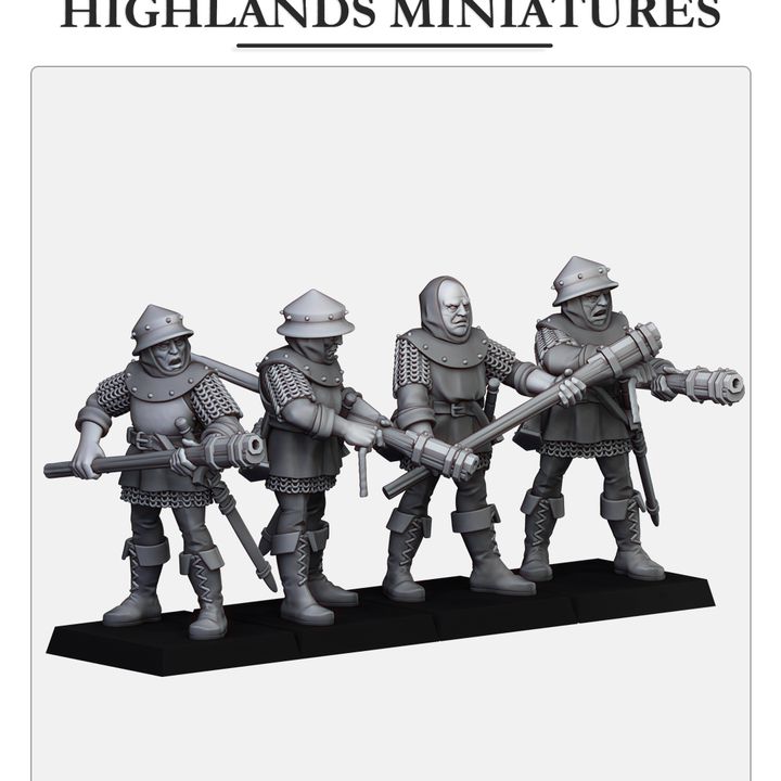 Gallia Handgunners Unit - 25mm to 32mm - Highland Miniatures