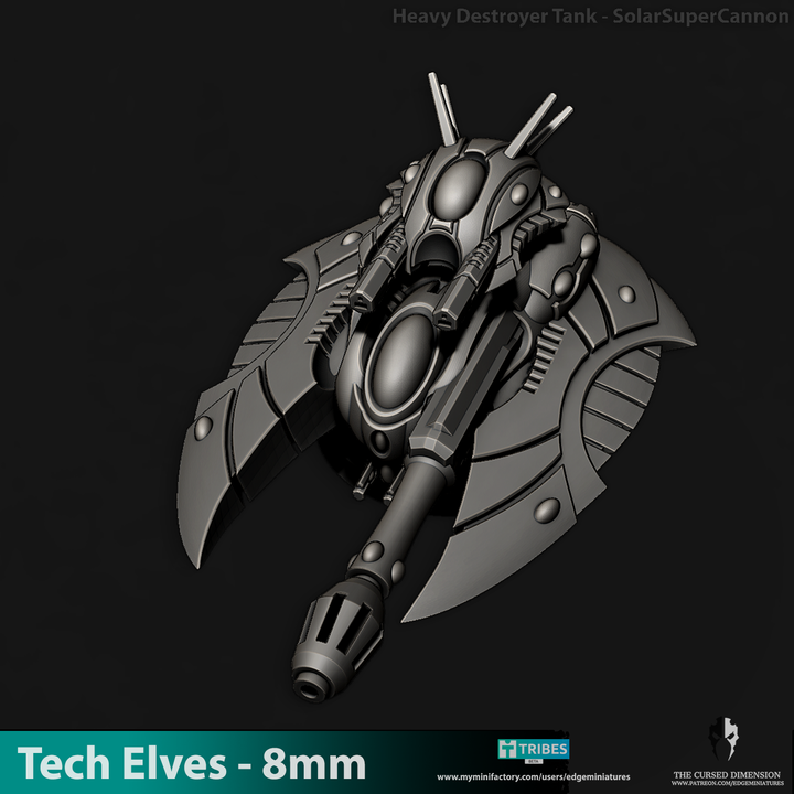 Tech Elves Heavy Destroyer Tanks - 8mm Edge Miniatures