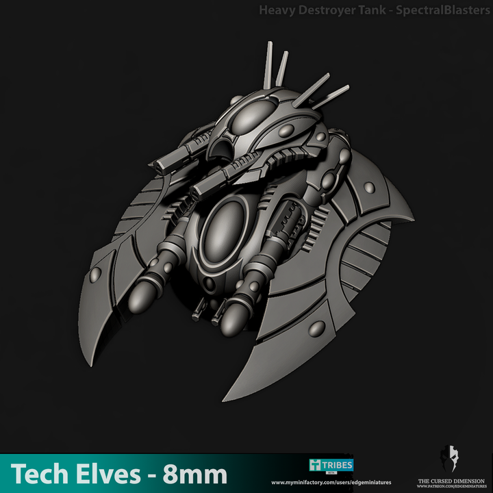 Tech Elves Heavy Destroyer Tanks - 8mm Edge Miniatures