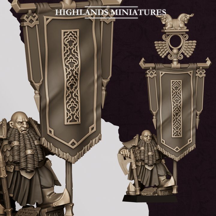 Heros of Marduk Battle Standard Bearer- 25mm - 32mm - Hobgoblins