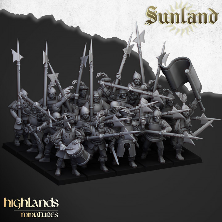 Troops with Halberds - 25mm to 32mm - Sunland