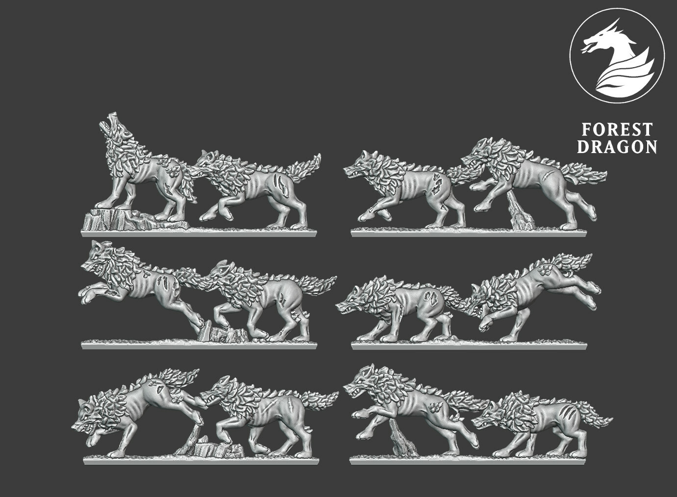 Dire Wolves Regiment - 10mm Vampire Counts - Forest Dragon - Warmaster